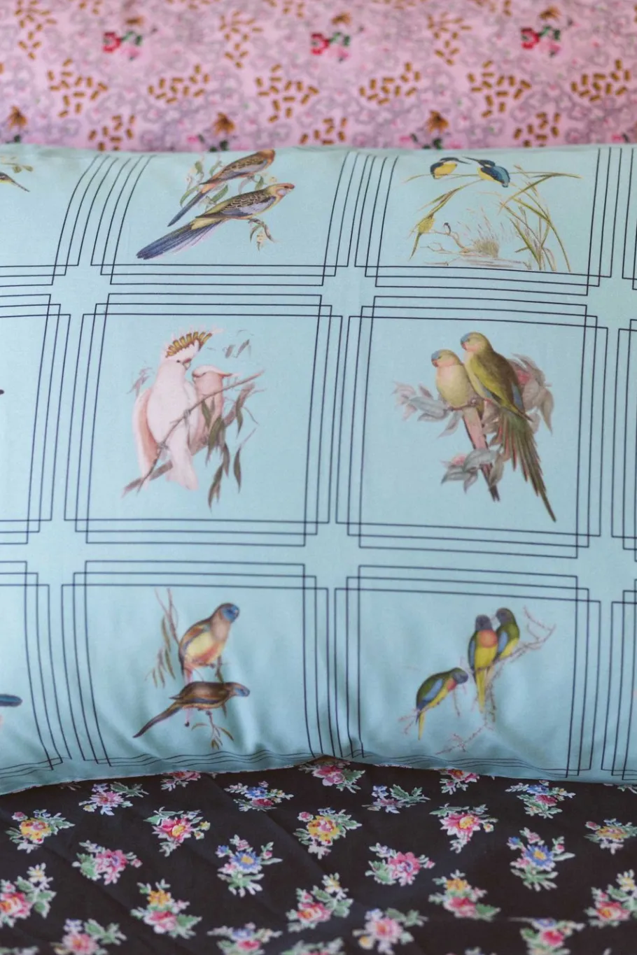 Women Lazybones Australian Birds Pillowcase Set *Organic Cotton