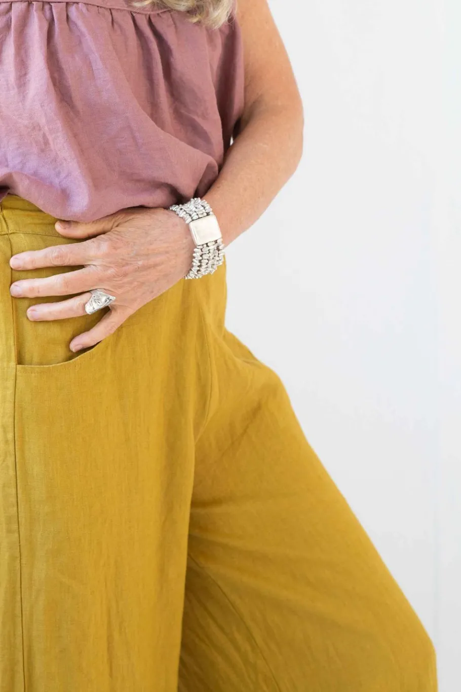Women Lazybones Beaded Pewter Bracelet