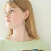 Women Lazybones Black Key Earrings