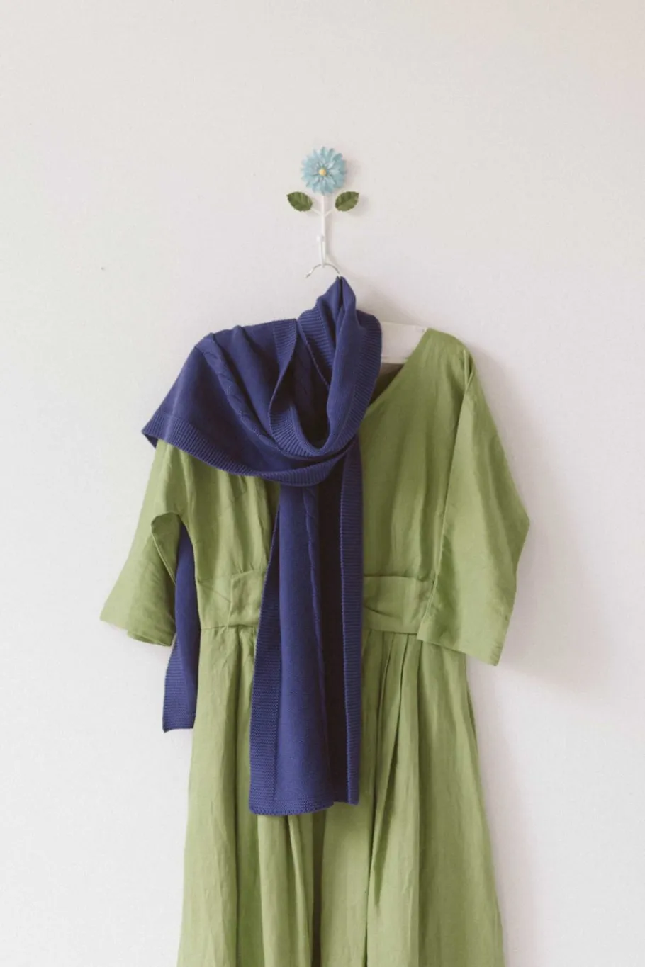 Women Lazybones Cable Scarf Indigo *Organic Cotton