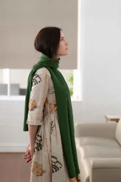 Women Lazybones Cable Scarf Juniper *Organic Cotton
