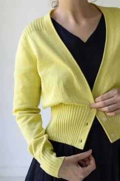 Women Lazybones Carly Cardigan In Muted Lime *Organic Cotton