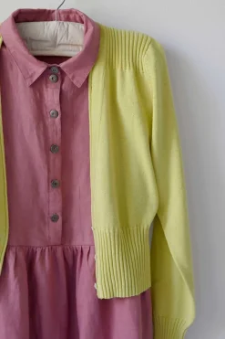 Women Lazybones Carly Cardigan In Muted Lime *Organic Cotton