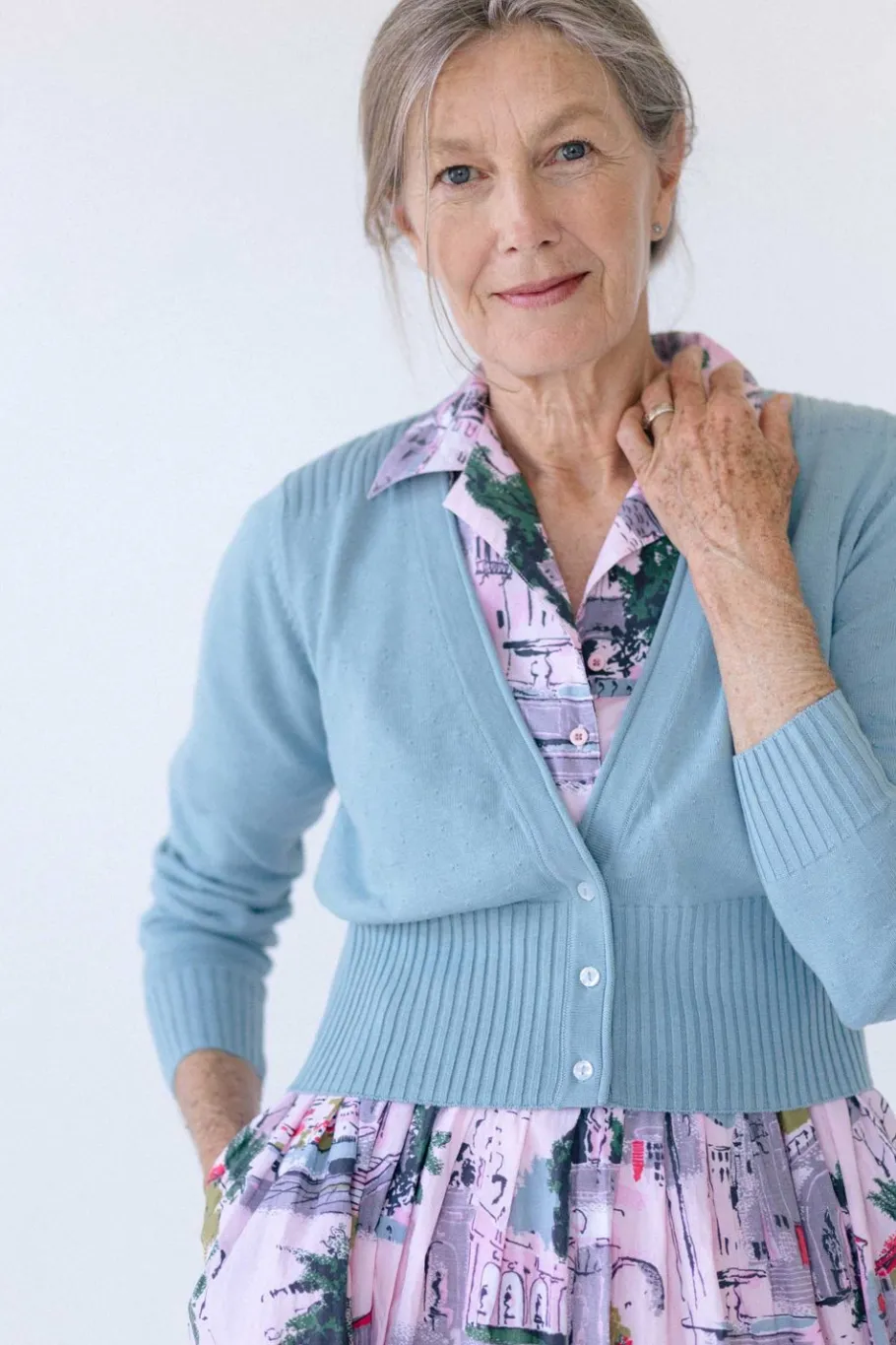Women Lazybones Carly Cardigan In Stillwater *Organic Cotton