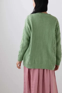 Women Lazybones Charli Cardigan Cottage Green *Organic Cotton