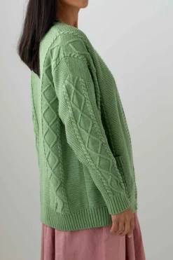 Women Lazybones Charli Cardigan Cottage Green *Organic Cotton