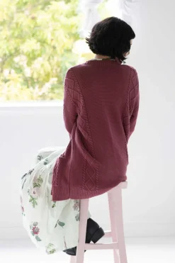 Women Lazybones Charli Cardigan Mulberry *Organic Cotton