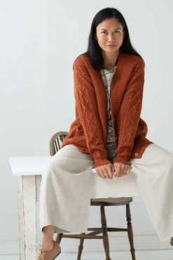 Women Lazybones Charli Cardigan Rust