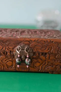 Women Lazybones Cloisonne Earrings