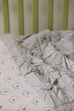 Women Lazybones Cot Quilt Rosette Grey Marle *Organic Cotton