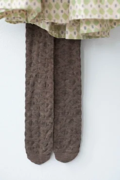 Women Lazybones Deco Brown Wool Tights