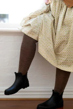 Women Lazybones Deco Brown Wool Tights