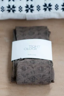 Women Lazybones Deco Brown Wool Tights