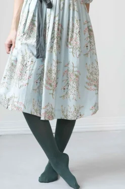 Women Lazybones Fleur Teal Cotton Tights