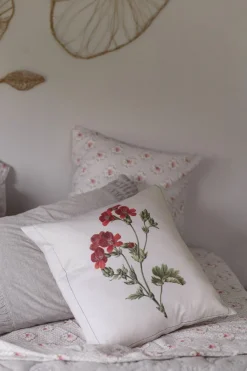 Women Lazybones Geranium Cushion Cover *Organic Cotton