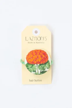 Women Lazybones Hair Button Geranium