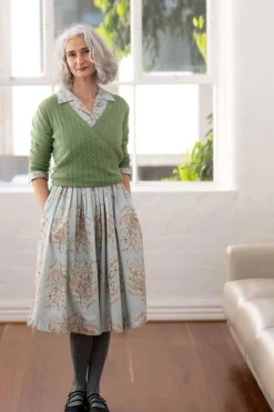 Women Lazybones Imogen Wrap Cardigan Cottage Green
