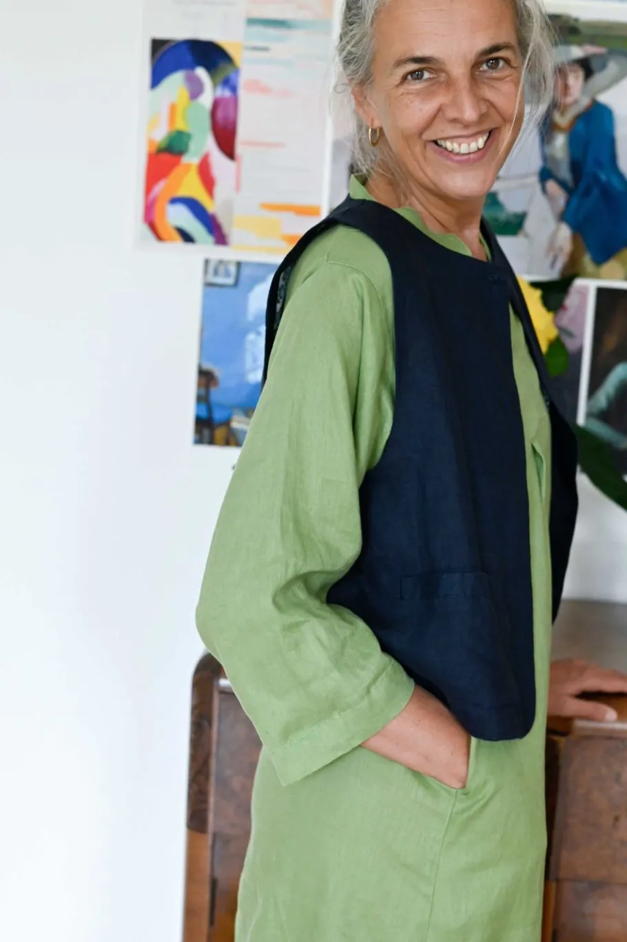 Women Lazybones Marlo Vest In Dark Navy