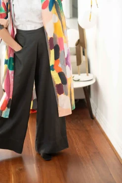 Women Lazybones Ollie Linen Pant Carbon