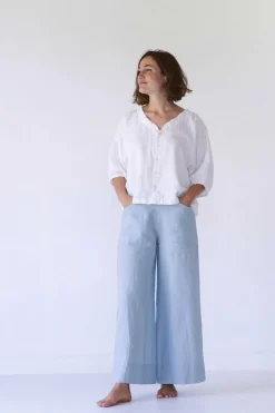 Women Lazybones Ollie Linen Pant In Sky