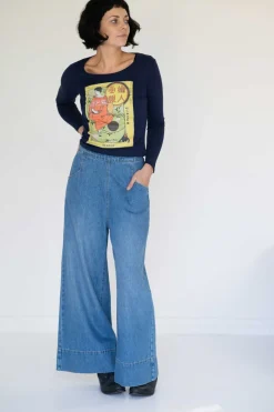 Women Lazybones Ollie Pant In Denim *Organic Cotton