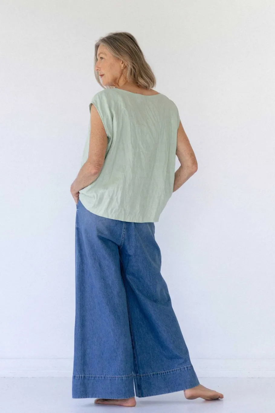 Women Lazybones Ollie Pant In Denim *Organic Cotton