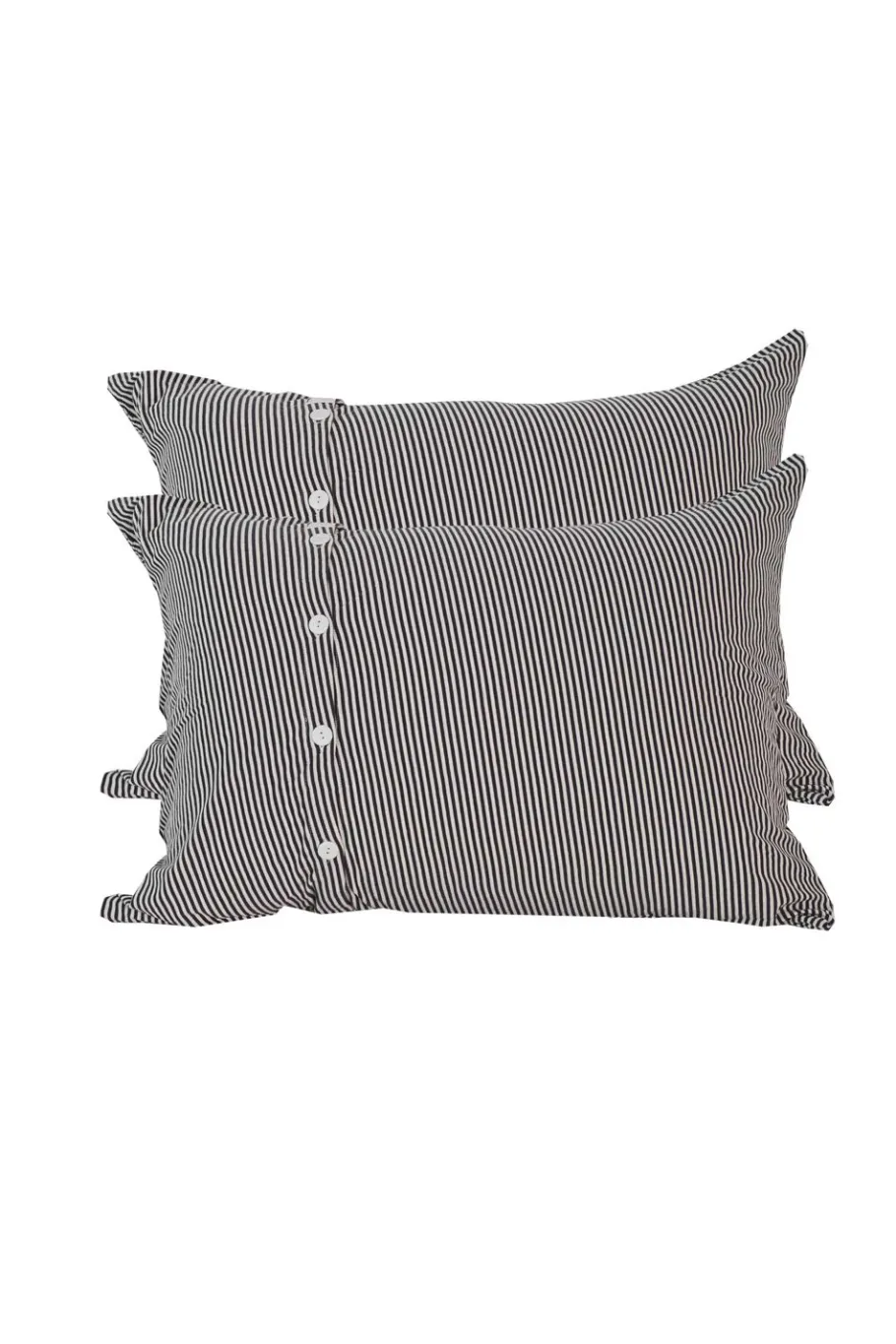 Women Lazybones Pillowcase Set In Charcoal Stripe *Organic Cotton