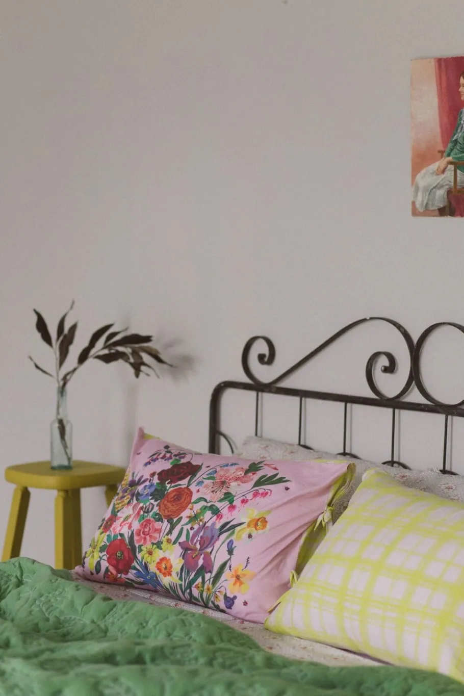 Women Lazybones Rainbow Floral Pink Pillowcase Set *Organic Cotton
