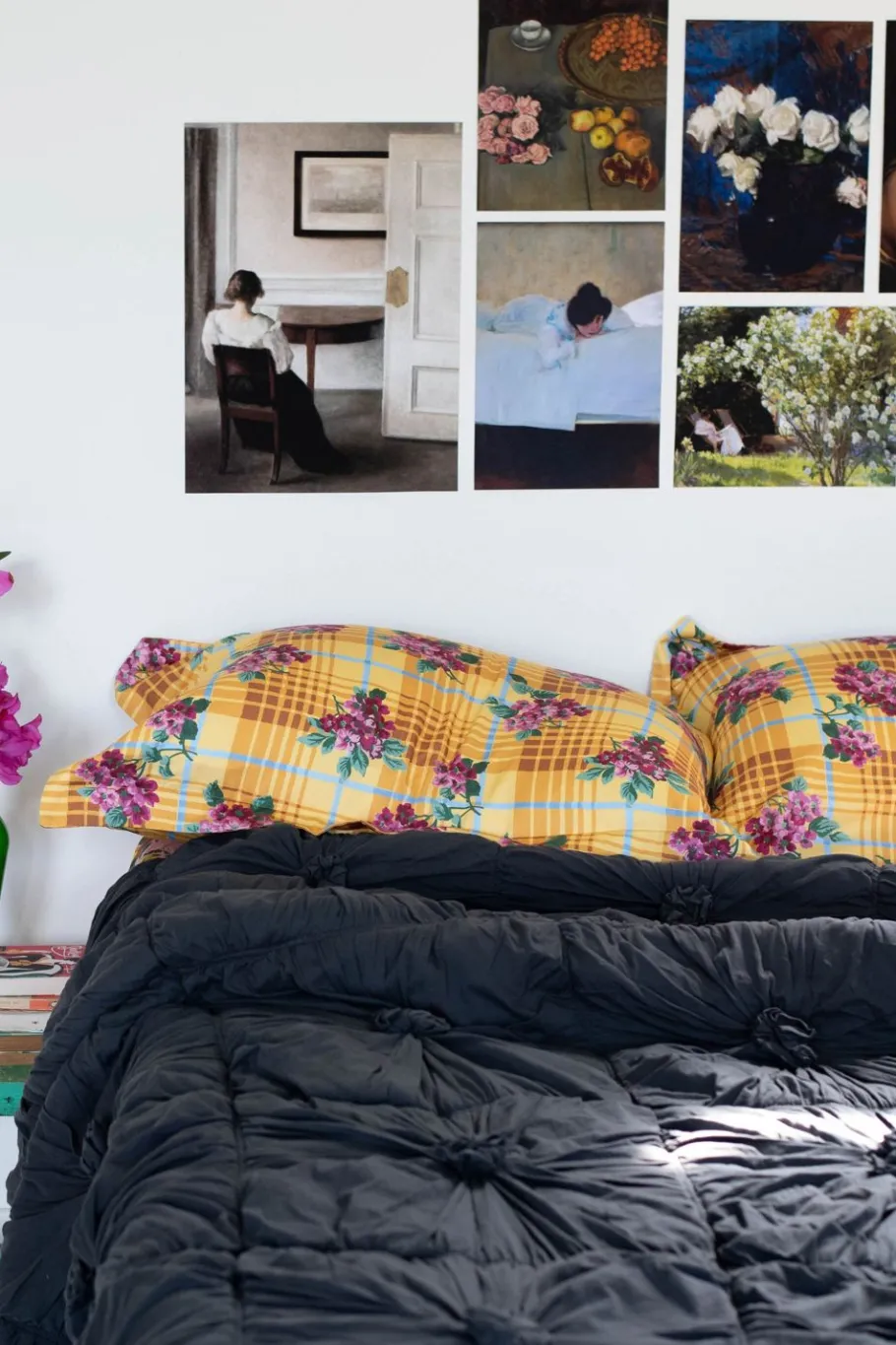 Women Lazybones Rosette Quilt In Charcoal *Organic Cotton