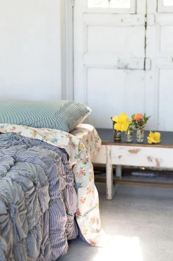Women Lazybones Rosette Quilt In Charcoal Stripe *Organic Cotton