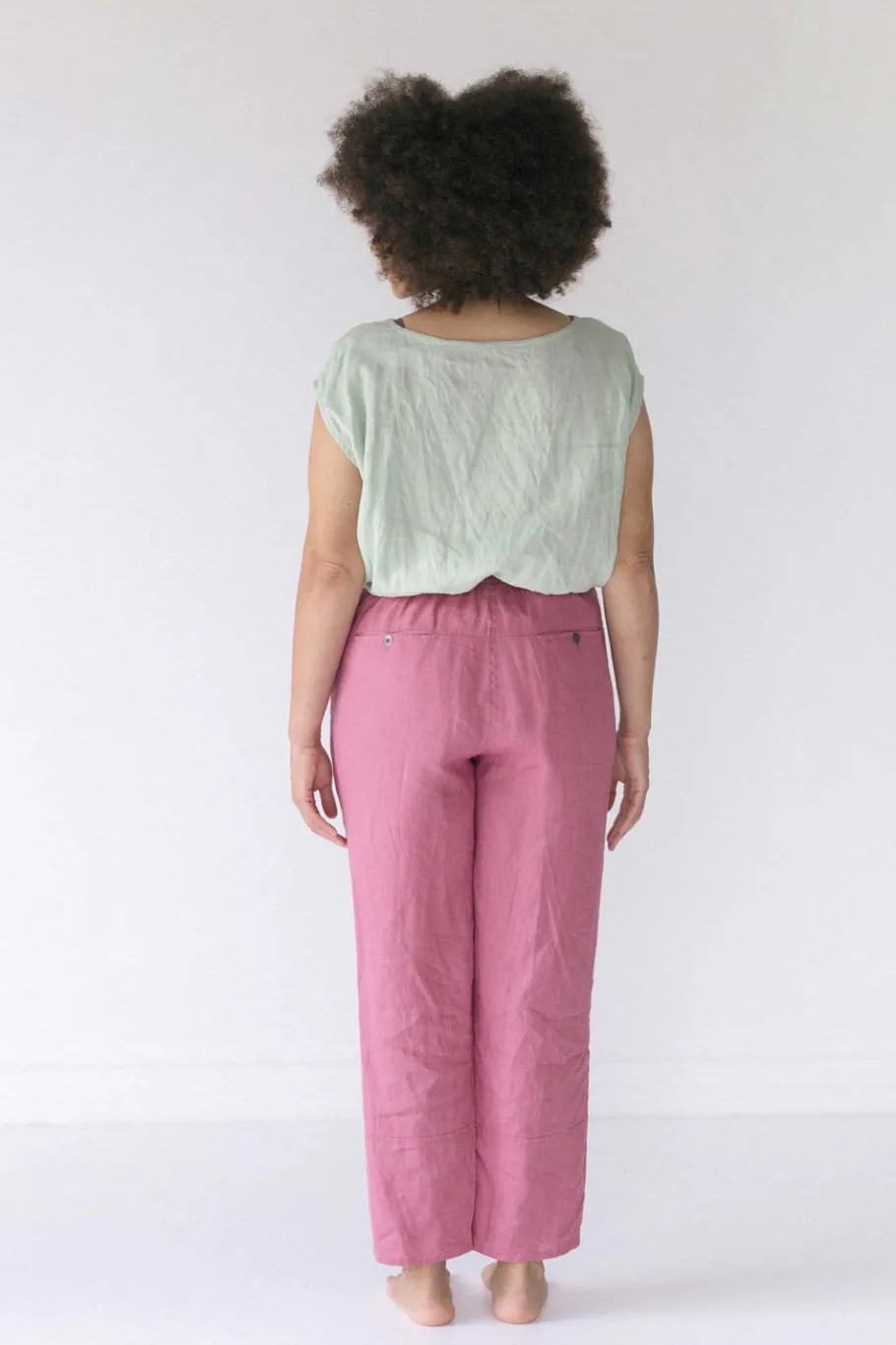 Women Lazybones Sara Linen Pant In Rose
