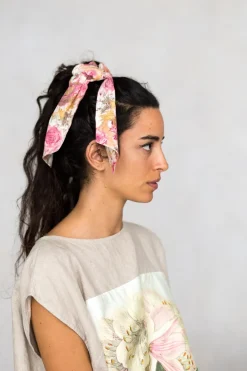 Women Lazybones Scrunchie With Scarf In Peony