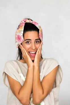 Women Lazybones Scrunchie With Scarf In Peony