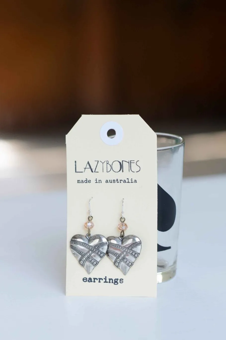 Women Lazybones Silver Hearts Earrings