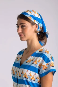 Women Lazybones Square Scarf In Seaside *Organic Cotton