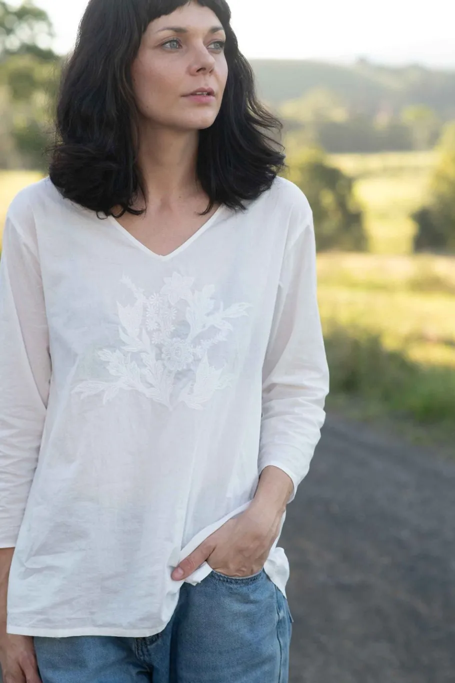 Women Lazybones Tilly Top White *Organic Cotton